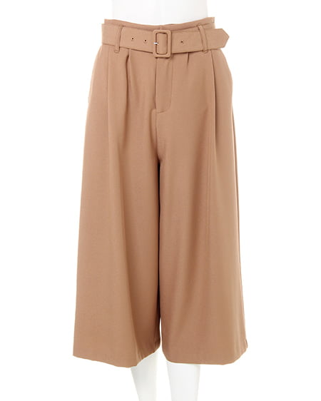 INGNI(イング) 花柄ハイネックトップス+ガウチョパンツ/SET クロ