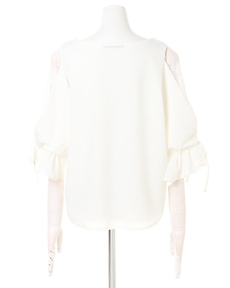 INGNI（イング） 袖割れ装飾付トップス＋花柄フレアスカート／SET ｵﾌﾎﾜｲﾄ