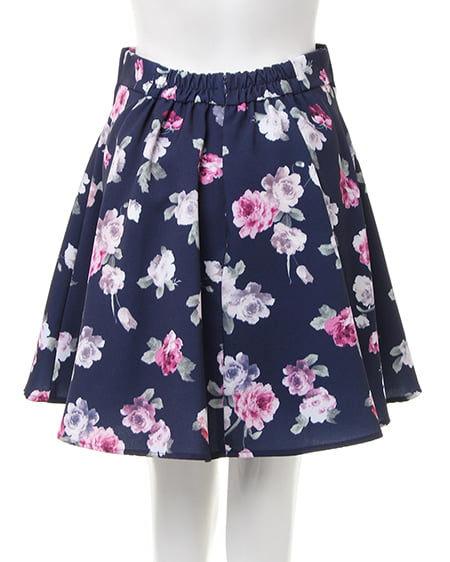 INGNI（イング） 袖割れ装飾付トップス＋花柄フレアスカート／SET ｵﾌﾎﾜｲﾄ