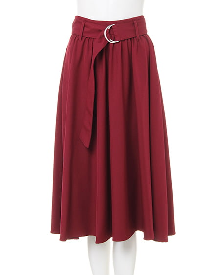 INGNI（イング） スキッパーシャツ＋ミディスカート／SET ｵﾌﾎﾜｲﾄ