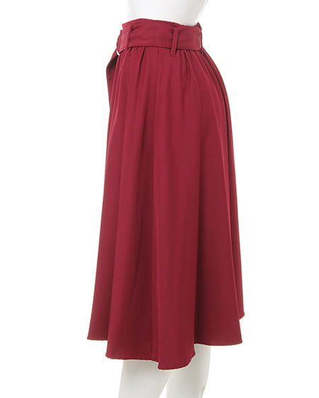 INGNI（イング） スキッパーシャツ＋ミディスカート／SET ｵﾌﾎﾜｲﾄ