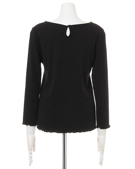 INGNI（イング） スカラップトップス＋花柄フレアースカート／SET ｸﾛ