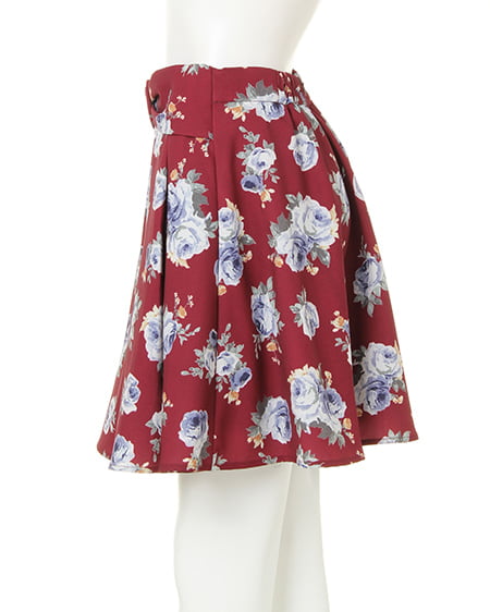 INGNI（イング） スカラップトップス＋花柄フレアースカート／SET ｸﾛ