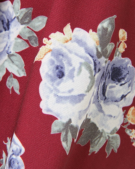 INGNI（イング） スカラップトップス＋花柄フレアースカート／SET ｸﾛ