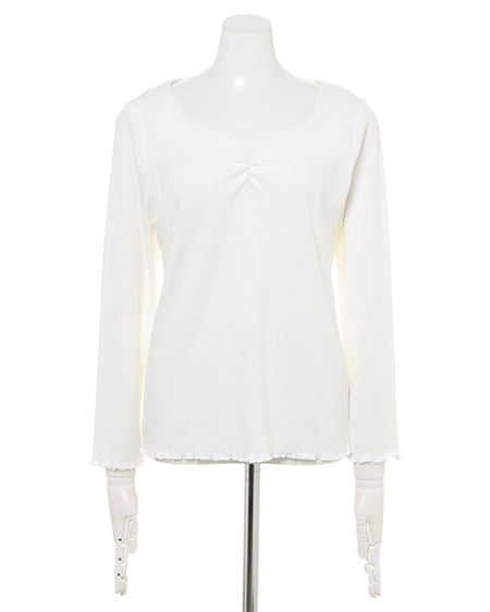 INGNI（イング） ハートネックトップス＋チェック柄スカート／SET ｵﾌﾎﾜｲﾄ