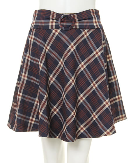 INGNI（イング） ハートネックトップス＋チェック柄スカート／SET ｵﾌﾎﾜｲﾄ