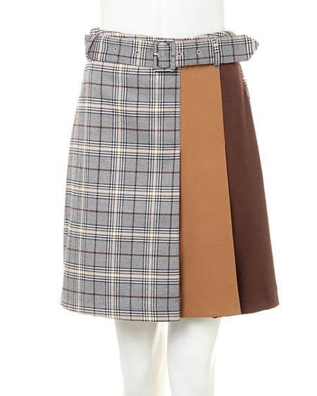 INGNI（イング） ハートネックトップス＋配色チェックスカート／SET ﾎﾞﾙﾄﾞｰ