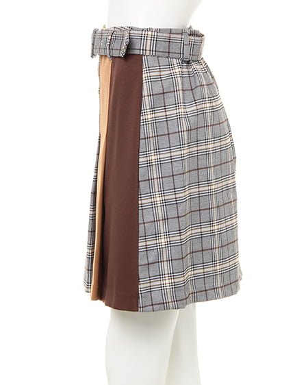 INGNI（イング） ハートネックトップス＋配色チェックスカート／SET ﾎﾞﾙﾄﾞｰ