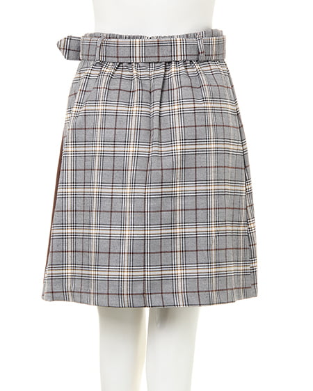 INGNI（イング） ハートネックトップス＋配色チェックスカート／SET ﾎﾞﾙﾄﾞｰ