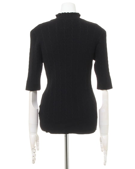 INGNI（イング） フリルハイネックトップス＋グレンチェックワイドパンツ／SET ｸﾛ