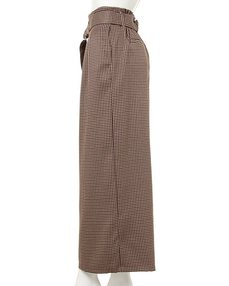 INGNI（イング） フリルハイネックトップス＋グレンチェックワイドパンツ／SET ｸﾛ