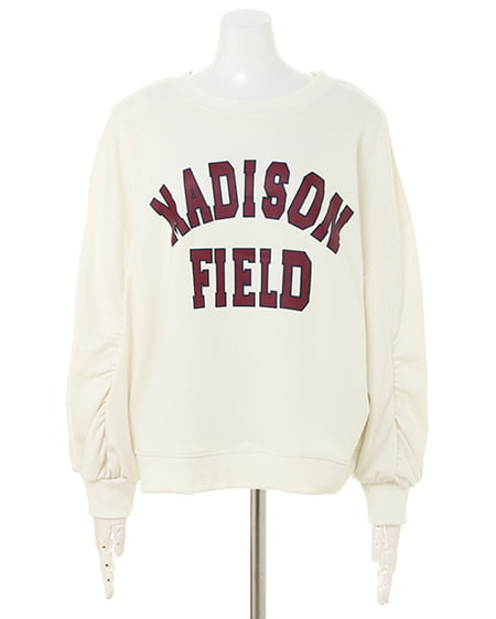 INGNI(イング) カレッジロゴトップス+コーデュロイ台形スカート/SET オフホワイト