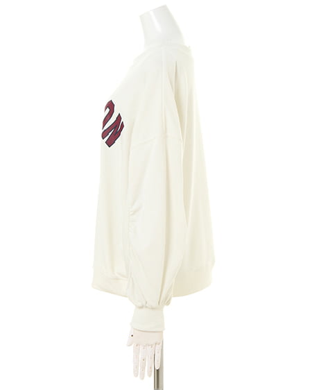 INGNI(イング) カレッジロゴトップス+コーデュロイ台形スカート/SET オフホワイト