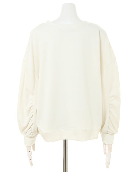 INGNI(イング) カレッジロゴトップス+コーデュロイ台形スカート/SET オフホワイト