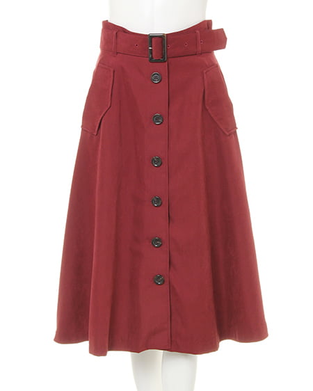 INGNI(イング) フリルケーブルニット+ピーチミディスカート/SET クロ