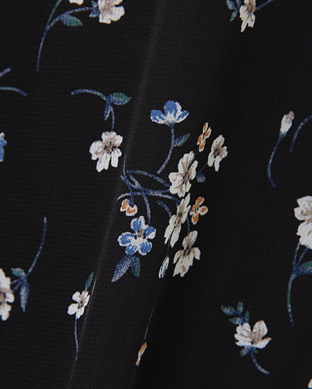 INGNI（イング） ケーブルクルーネックニット＋花柄シフォンスカート／SET ﾍﾞｰｼﾞｭ