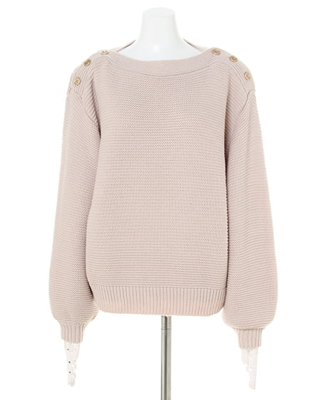 INGNI(イング) ボートネックニット+配色チェック柄スカート/SET ベージュ