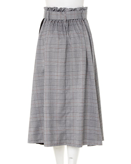 INGNI(イング) ボートネックニット+配色チェック柄スカート/SET ベージュ