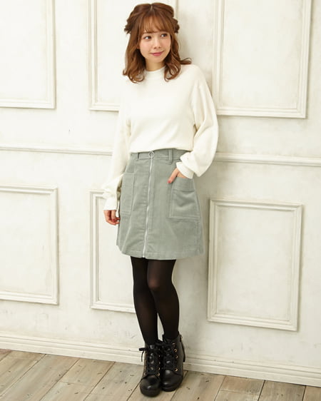 つまり襟ニット＋コーデュロイ台形スカート／SET｜INGNI(イング) 公式
