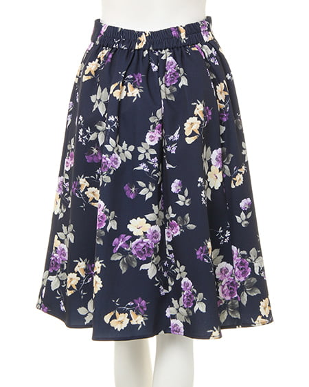 INGNI(イング) ケーブルオフショルニット+花柄ミディスカート/SET オフホワイト