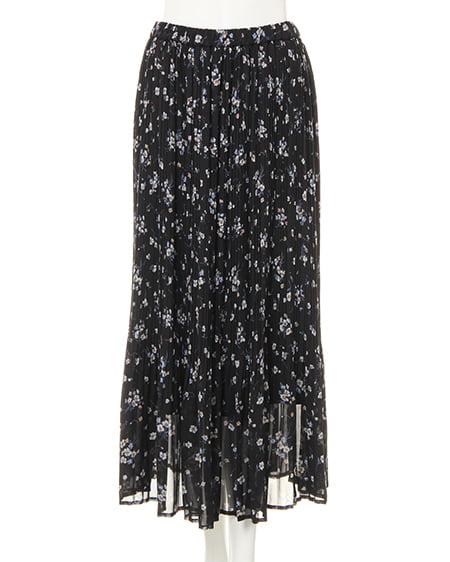 INGNI（イング） モールケーブルニット＋花柄プリーツスカート／SET ﾗﾍﾞﾝﾀﾞｰ/ﾋﾟﾝｸ