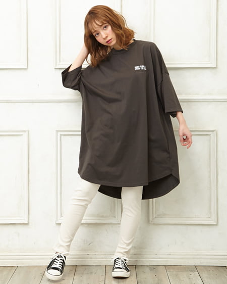 INGNI(イング) ロゴ入りチュニック＋カットリブレギンス／SET ｽﾐｸﾛ