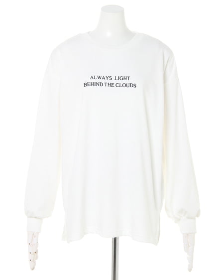 INGNI（イング） シンプルロゴロングTシャツ＋楊柳プリーツスカート／SET ｵﾌﾎﾜｲﾄ