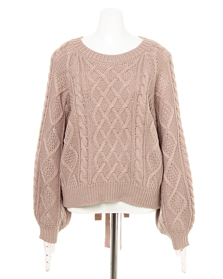 INGNI（イング） バックリボンニット＋ベルト付キュロットパンツ／SET ﾓｶ