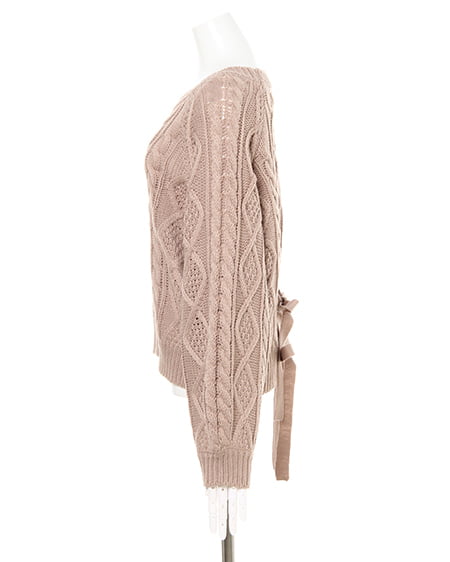 INGNI（イング） バックリボンニット＋ベルト付キュロットパンツ／SET ﾓｶ