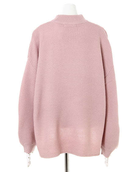 INGNI（イング） モックネックニット＋ダルメシアン柄スカート／SET ｽﾓｰｸﾋﾟﾝｸ