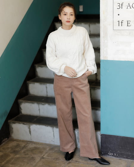 【INGNI STORE限定セット】モールモックネック＋コーデュロイパンツ／SET