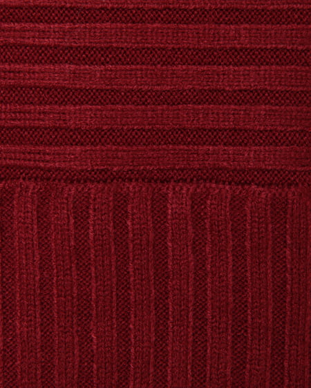 INGNI(イング) リブ切替モックネック+ハイウエストデニムパンツ/SET ボルドー