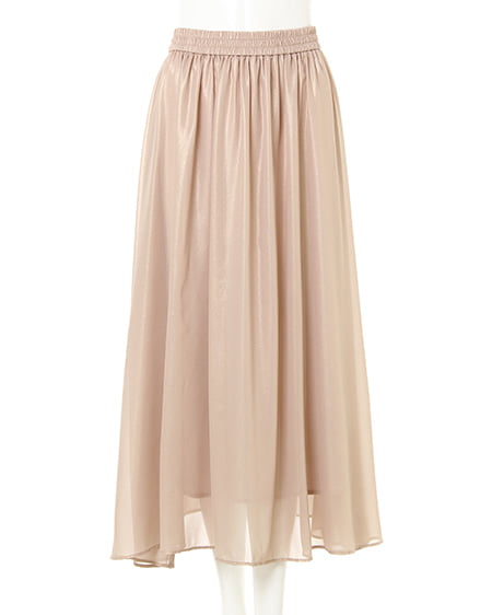 INGNI(イング) ベルト付ケーブルチュニック+ハクプリントギャザースカート/SET モカ