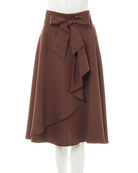 INGNI（イング） 肩フリルレーストップス＋ラッフルミディスカート／SET ｸﾛ