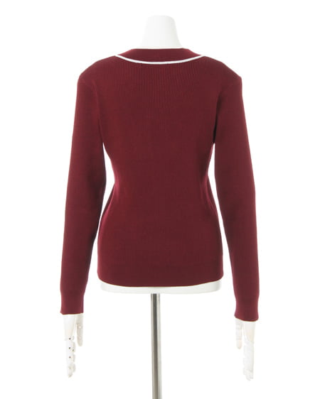 INGNI(イング) ボウタイ配色ニット+サーキュラースカート/SET ボルドー