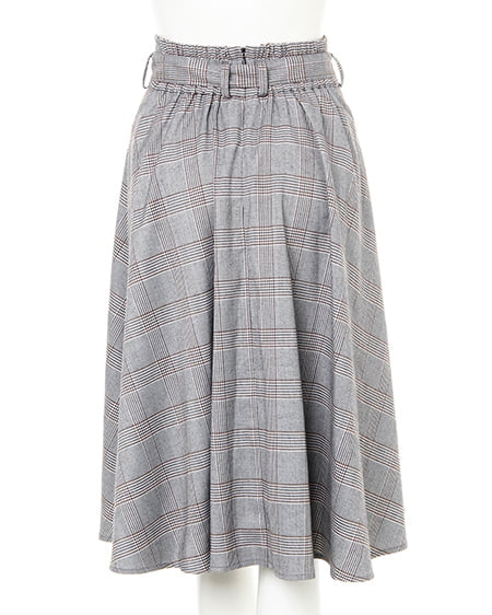 INGNI（イング） 袖レースアップVネックニット＋グレンチェックスカート／SET ｱｲﾎﾞﾘｰ