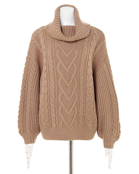 INGNI（イング） オフタートルニット＋ダルメシアン柄スカート／SET ﾍﾞｰｼﾞｭ