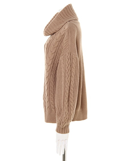 INGNI（イング） オフタートルニット＋ダルメシアン柄スカート／SET ﾍﾞｰｼﾞｭ