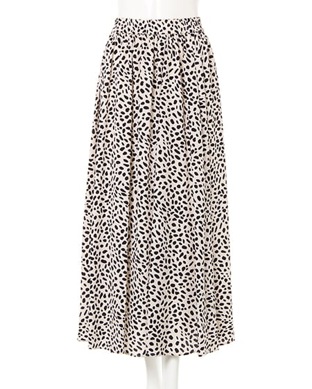 INGNI（イング） オフタートルニット＋ダルメシアン柄スカート／SET ﾍﾞｰｼﾞｭ