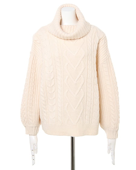 INGNI（イング） ケーブルオフタートルニット＋プリーツ切替スカート／SET ｱｲﾎﾞﾘｰ