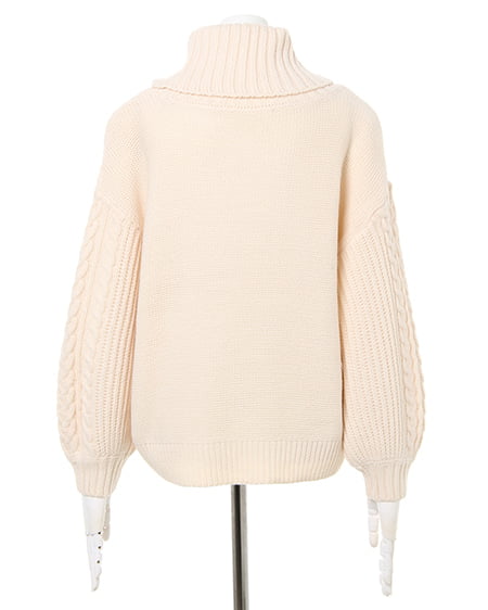 INGNI（イング） ケーブルオフタートルニット＋プリーツ切替スカート／SET ｱｲﾎﾞﾘｰ