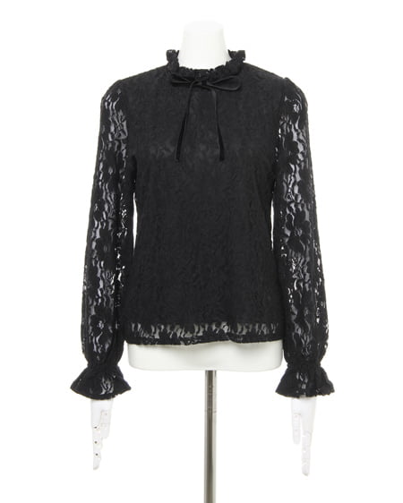 INGNI（イング） 起毛レース長袖＋グレンチェックミディスカート／SET ｸﾛ