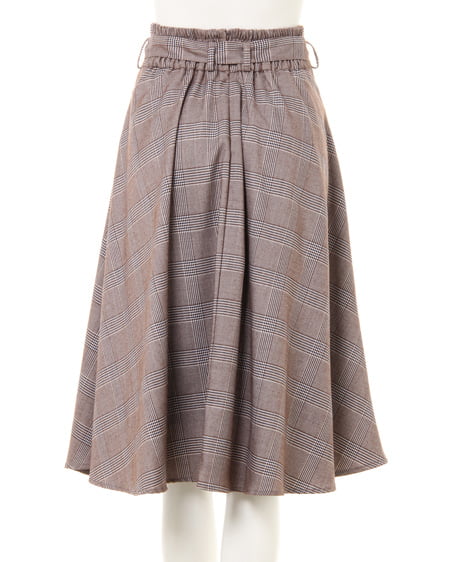 INGNI（イング） 起毛レース長袖＋グレンチェックミディスカート／SET ｸﾛ