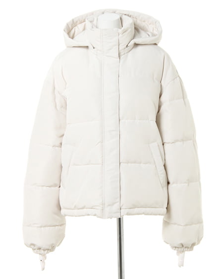 INGNI(イング) ケーブルモックネック+BIGフードエコダウン/SET ベージュ