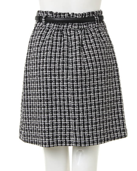 INGNI（イング） 肩パールレースニット＋ベルト付ツイードスカート／SET ｱｲﾎﾞﾘｰ