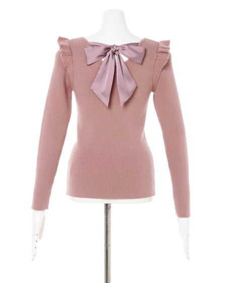 INGNI（イング） BACKリボンニット＋ベルト付フリルキュロット／SET ｽﾓｰｸﾋﾟﾝｸ