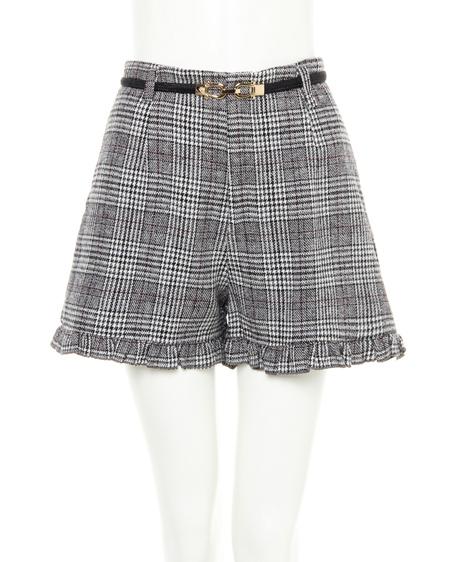 INGNI（イング） BACKリボンニット＋ベルト付フリルキュロット／SET ｽﾓｰｸﾋﾟﾝｸ