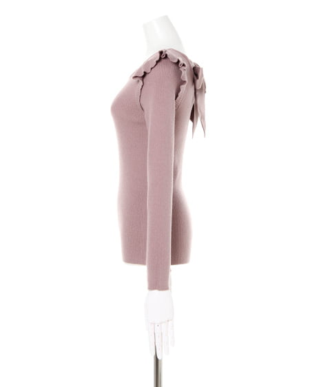 INGNI（イング） BACKリボンニット＋ベルト付ラッフルスカート／SET ﾓｶ