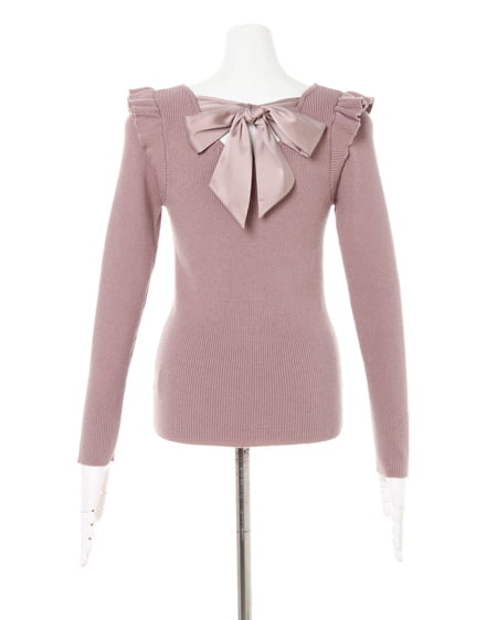 INGNI（イング） BACKリボンニット＋ベルト付ラッフルスカート／SET ﾓｶ