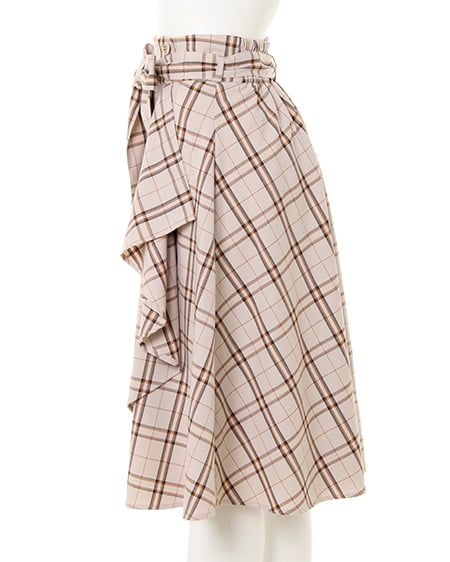 INGNI（イング） BACKリボンニット＋ベルト付ラッフルスカート／SET ﾓｶ